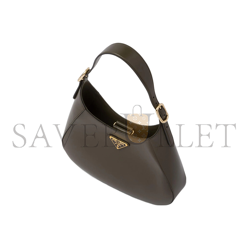 Pra*a enamel metal head leather shoulder bag 1bc179 (26*19*5cm)